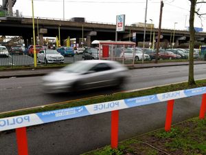 A police cordon at the scene of the crash on Bescot Crescent in Walsall