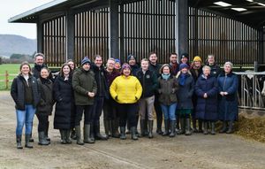 MPs with farmers and NFU advisers on the Arla visit