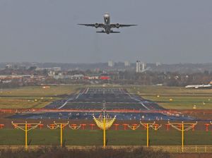 A plane taking off at Birmingham Airport