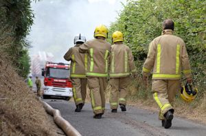 The barn fire. Photo: Mike Ford