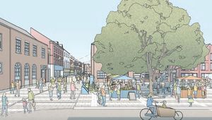 An artist's impression of Festival Square in Oswestry