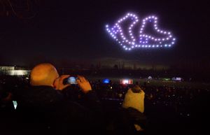 The 'We Are Telford' drones display