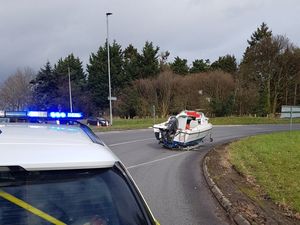 Supporting image for story: Mystery boat blocks Shropshire roundabout traffic