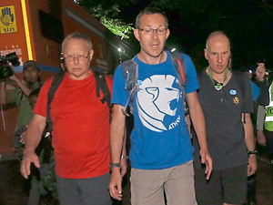 Rescuers Robert Harper, John Volanthen and Richard William