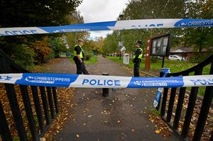 Police officers can be seen all around the park
