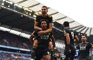 Adama Traore of Wolverhampton Wanderers celebrates (AMA/Sam Bagnall)
