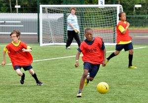 One of the football games at the Black Country School Games