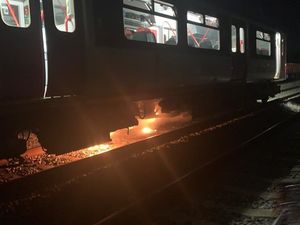 Supporting image for story: Craven Arms train fire: Rail services resume after 'stolen' digger crash