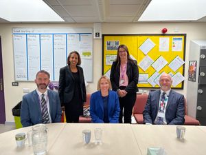 Pictured at St Mary’s Primary School in Shawbury are, from left deputy headteacher Matthew Walker, Lib Dem education spokesperson Munira Wilson, North Shropshire MP Helen Morgan, headteacher Sarah North and Empower Academy Trust CEO Ian Nurser