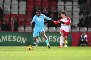 Courtney Clarke travels with the ball for Walsall.