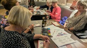 Members spent a relaxing hour chatting and drawing