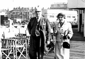 Fred Russon with wife Elsie in Blackpool around 1960.