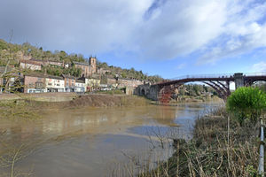 The River Severn in high in Ironbridge