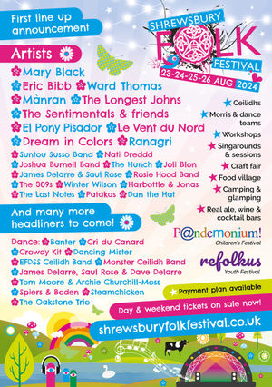 The first acts for Shrewsbury Folk Festival have been revealed.