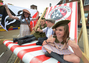 Enjoying the Dudley Fun Day, part of the Black Country Festival, Ashley Colley, 13, Demi-Leigh Mocroft, 10, Tyler Mocroft, 7, and Tegan Mocroft, 8.