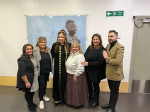 Programme Facilitators, Left to right: S Sunner WCH West Midlands, Manjit Kaur EMF, HRH Maha Putri, Sahdaish Pall Kaur Lab, Councillor Asha Mattu (Lab, Graiseley) EMF, Datu Jordan Nirankari-Bowen.