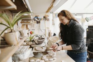 Running Wild Pottery, run by Nina Finch in Clee Hill Shropshire creates unique ceramic statement artwork.