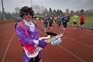  Mark Sinclair was at the  Dudley Park Run, Dell Stadium on Saturday,  to volunteer and thank fellow runners for their help after he suffered a heart attack.