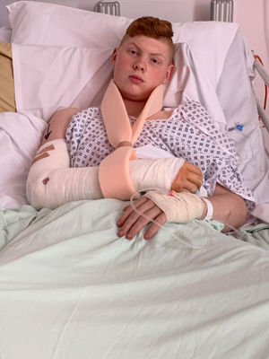 Jack underwent two operations in hospital for the stab wound on his arm