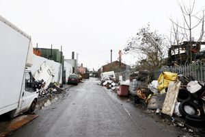 Rubbish, including sofa, mattresses, skip,  caravan and rubble has been dumped on Springvale Street , Ann Street and Ward Street in Willenhall in West Midlands.