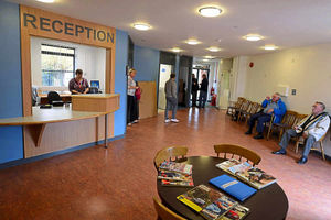 The reception area at the practice