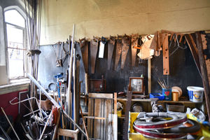 Workshop clutter in one of the old classrooms. Picture: Dave Bagnall.