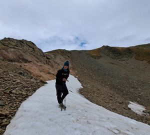 Sacha Lee, 47, during her charity trek in the Alps