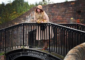 Open day event at the Bonded Warehouse canal, Stourbridge.Sara Ratcliffe from the Stourbridge Peaky Blinders.