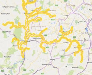 A map of potentially effected areas