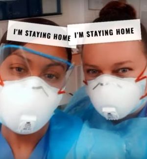 Staff wearing masks at New Cross Hospital