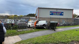 The car crashed off the Bridgnorth Road next to the Tweedale North Industrial Estate.