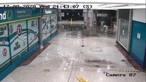 The flooding at Stafford Guildhall Shopping Centre on Wednesday night