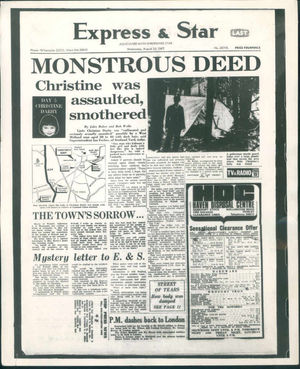 The Express & Star's front page on Raymond Morris in August 1967