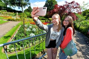 Josie Handley and Sasha Bridges take a selfie in the Dingle