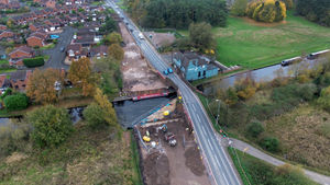 WALSALL COPYRIGHT NATIONAL WORLD TIM STURGESS 06/11/24. 

Work continues on the new bridge in Norton Road in  Pelsall.