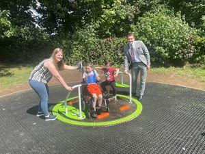 Supporting image for story: Kidderminster park gets new roundabout for play area 
