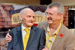 Les Cherrington pictured with son Graham at his 100th birthday party