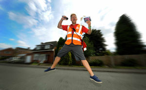 It's quite a depature from his day job as a postie