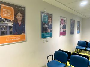 Artwork of the campaign is in areas across the new hospital