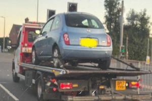The car was seized in Madeley after the driver was found to be uninsured. Photo: West Mercia Police