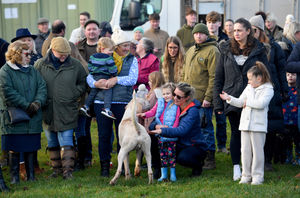 Dozens turned up to see off the hunt in Newport