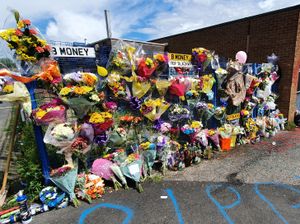 Supporting image for story: Flowers and tributes for motorcyclist, 21, left at Tipton crash scene