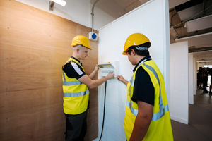 Jack Lewis 16 and Iwan Jones 16 in the new department at North Shropshire College