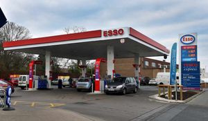 The Esso filling station, in Cannock Road, Fallings Park