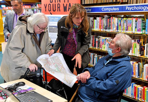 Walsall Council environmental resources manager Jo Cockbill chats to Aldridge residents Barry and Janice Clark about the proposals