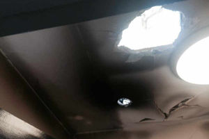 Fire damage at the pavilion in Bowring Park, Wellington