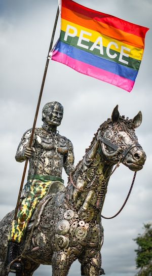 The sculpture of Vladimir Putin created by the British Ironwork Centre.