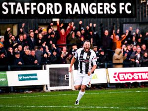 Supporting image for story: Stafford Rangers man Kyle Perry out to net against former club