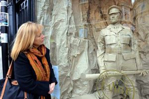 Tanners marketing and events manager, Pamela Paul, taking a look at the new window display