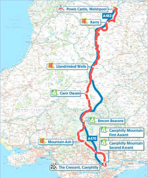 The route the Tour of Briatan will take through the region tomorrow